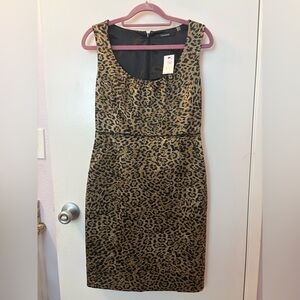 Tahari NWT Leopard Print Sleeveless Sheath Dress - Retail $248!